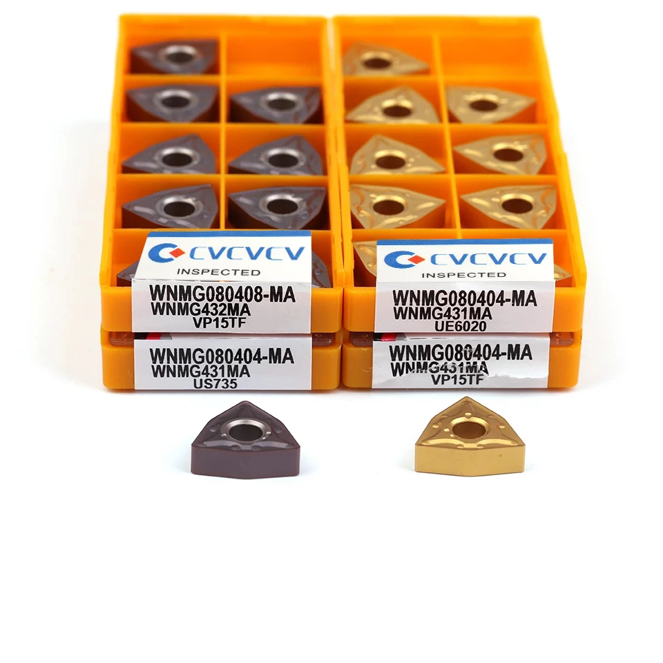 WNMG080404 WNMG080408VP15TF UE6020 US735 insertos de carburo de herramientas de torneado cilíndrico, herramienta de torno de alta calidad, piezas de herramienta de corte