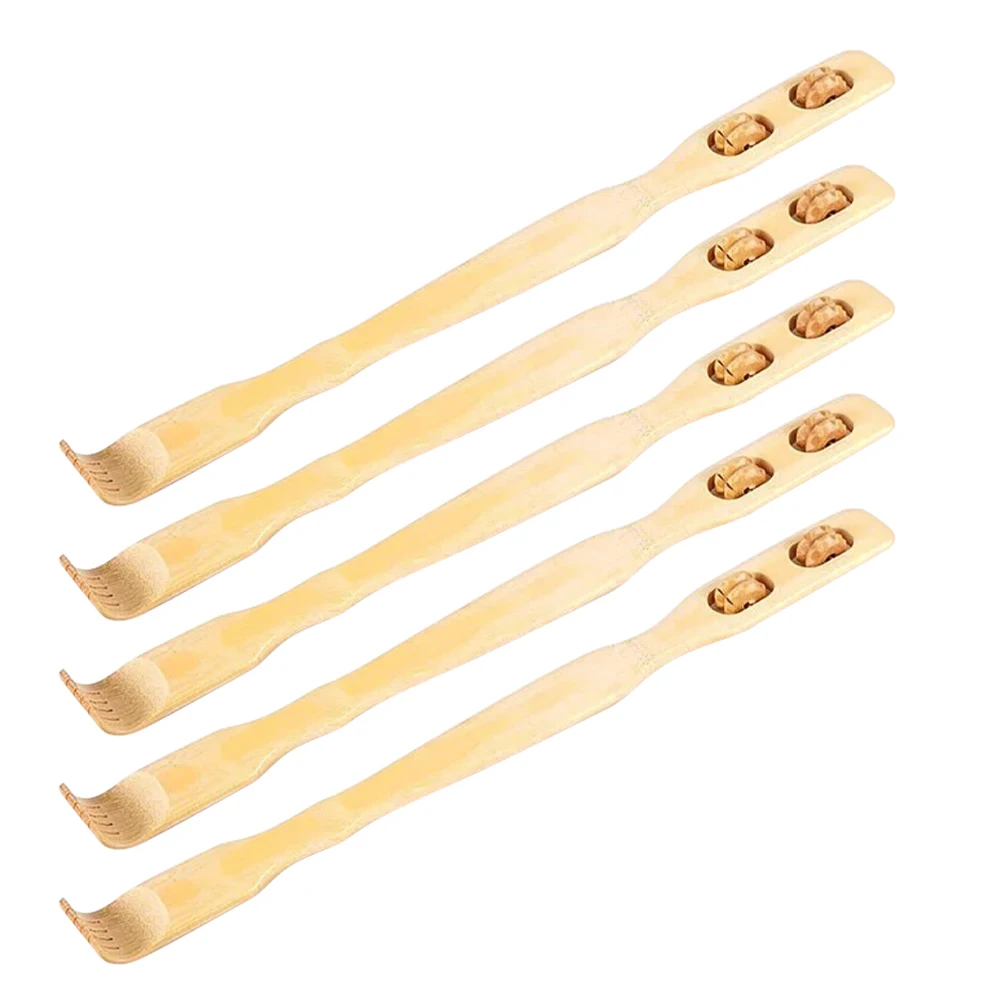 

5pcs Bamboo Back Scratcher Telescopic Body Massager For Itch Relief Portable Extendable Tool Self Massage Scratcher