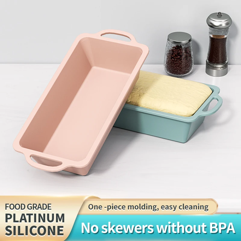 Silicone Bread Loaf Pan Non-Stick Food Grade Silicone Baking Mold Meatloaf Pan with Metal Reinforced Frame More Strength Mould