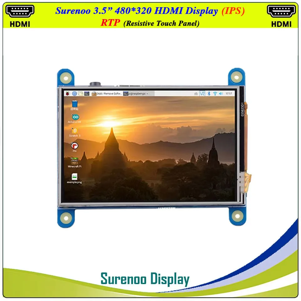 Monitor de pantalla de módulo LCD TFT Compatible con HDMI, 3,5 pulgadas, 320x480, Panel táctil capacitivo USB para Raspberry Pi