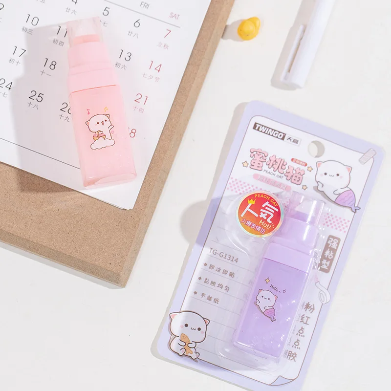 กาวจุดสีชมพูแมวลิปสติกสุดสร้างสรรค์กาวสองหน้า