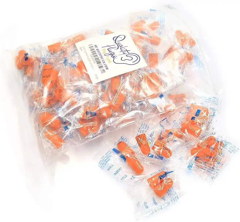 

32dB Noise Cancelling Foam Earplugs, 50 Pair Individually Wrapped for Sleeping Travel Work Safety