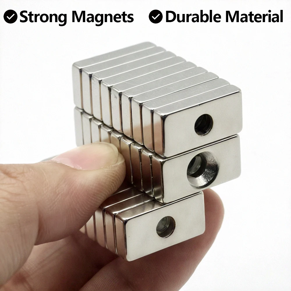 Super Strong Block Neodymium Magnet with hole N35 Permanent Magnets NdFeB Powerful Magnetic imane High Performance