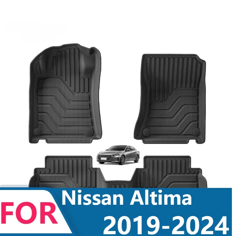 High-End Floor Mats For Nissan Altima 2019-2024 Luxury Custom Fit Complete All-Weather Interior Protection Easy Clean