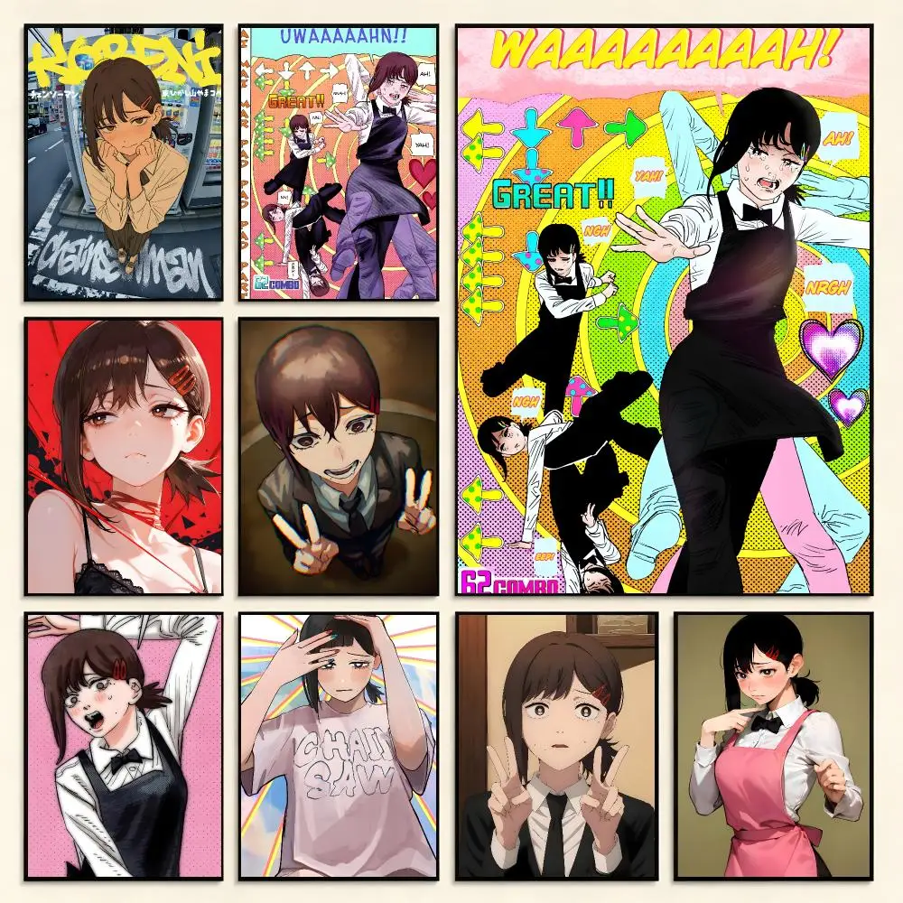 Anime Character C-Chainsaw Man Kobeni Poster Digital Solvent Print Waterproof PP Fade-Resistant Wall Art Room Decor Gift