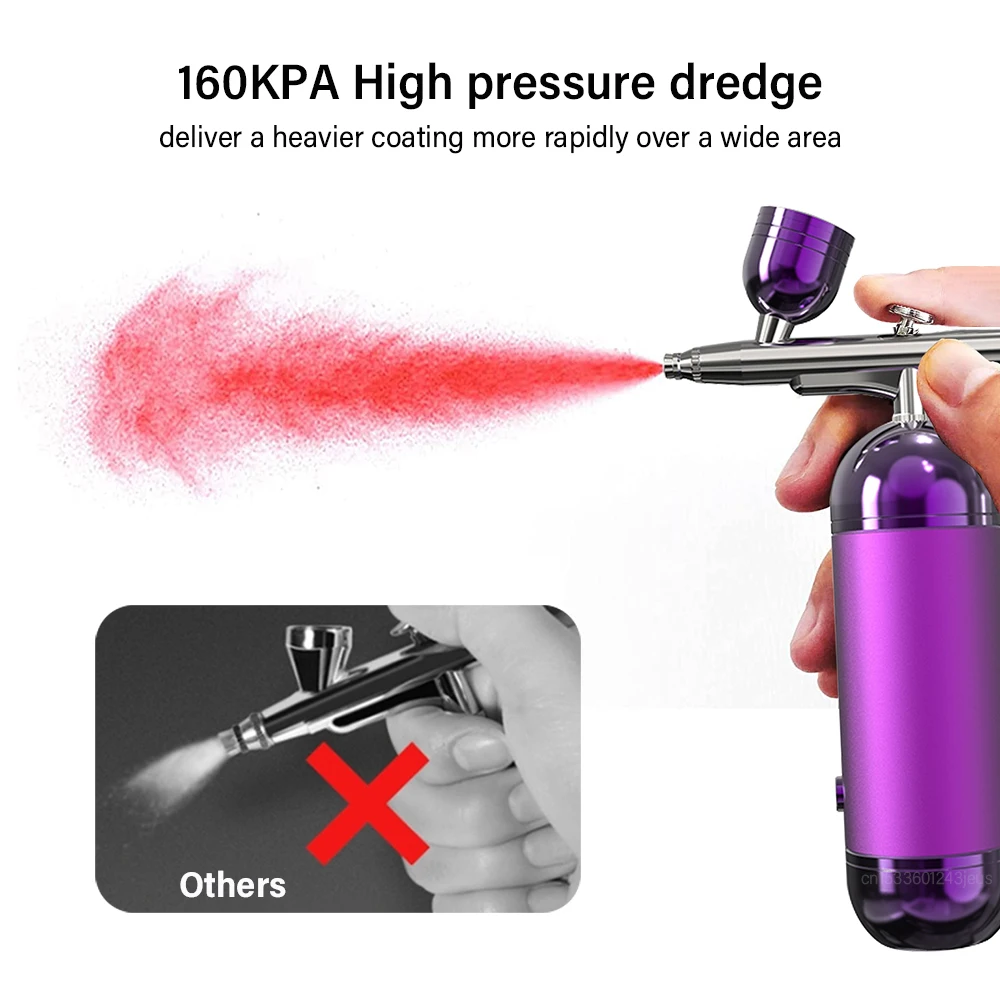 Airbrush Mini Air Brush With Compressor Kit Mini Nano Spray Gun Oxygen Injector for Nail Art Manicure Makeup Paint Tattoo W-616B