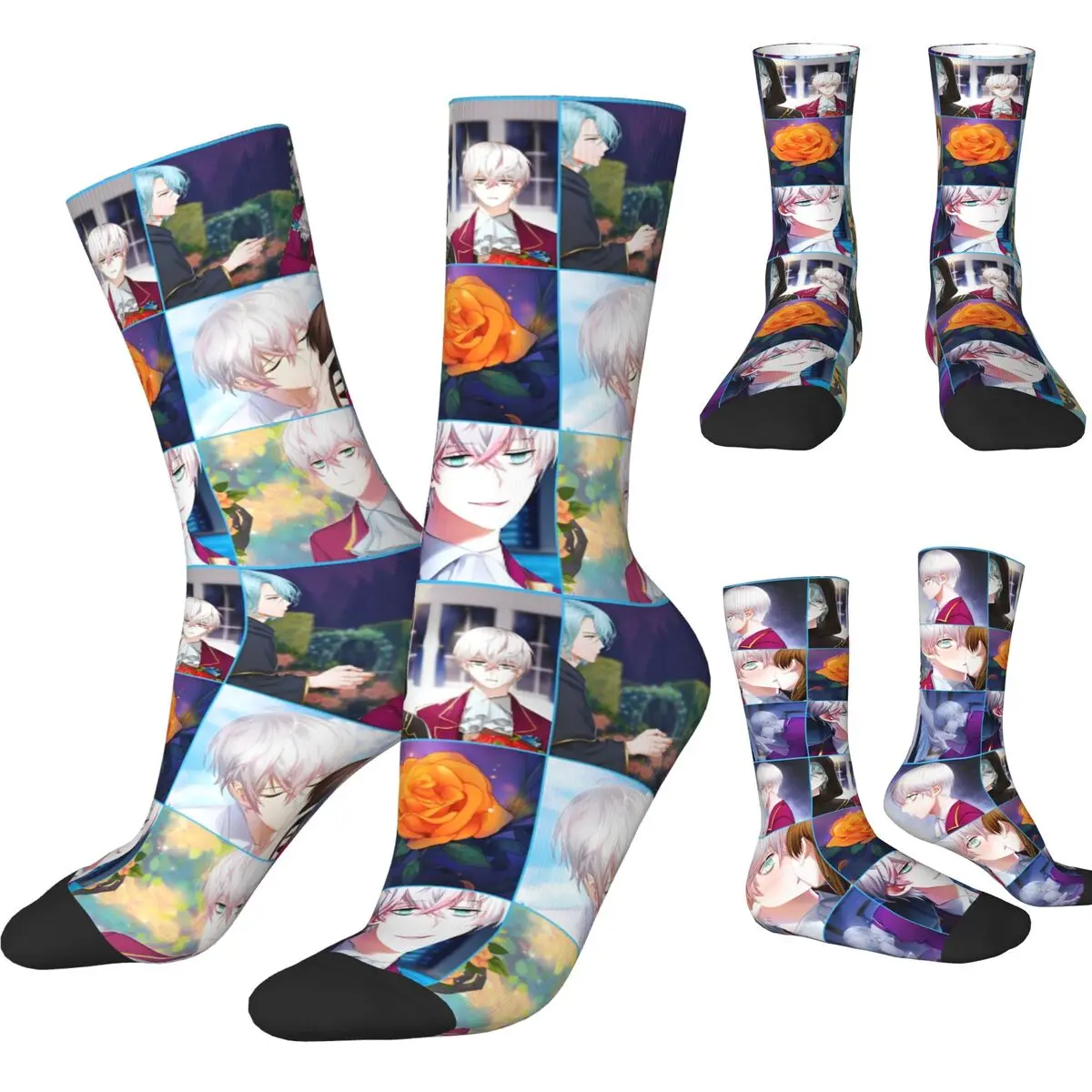 Mystic Messenger Game Socks Winter Stockings Vintage Men Quality Socks Cartoon Anime Cosplay Graphic Running Anti Skid Socks