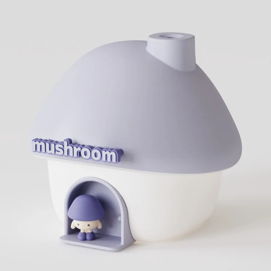 Humidificateur d'air pour maison de champignon, 300ML, Rechargeable par USB, avec lumière ambiante, pour maison, bureau, voiture, pulvérisation d'air silencieuse