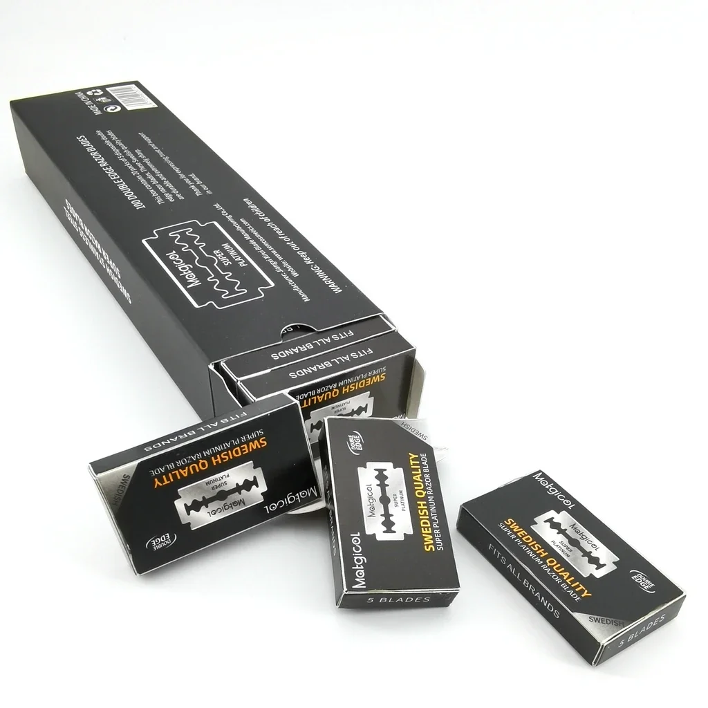 100/50/30 قطعة شفرات حلاقة لشفرات الحلاقة ذات الحافة المزدوجة، شفرات من الفولاذ المقاوم للصدأ تستخدم لسكين الطي مع الحلاقة وإزالة الشعر