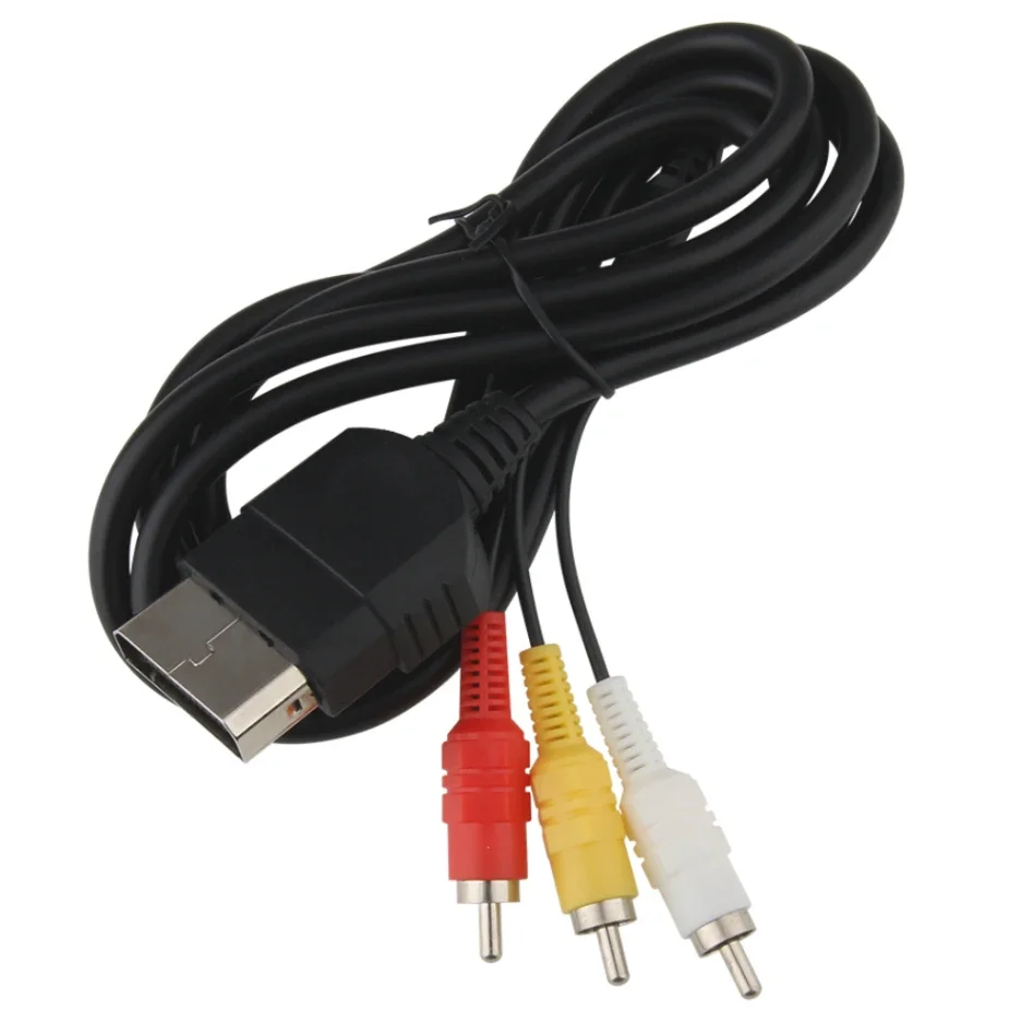 10pcs/lot 1.8m 3RCA Composite Audio Video AV Cable Cord for Xbox Original Console Accessory