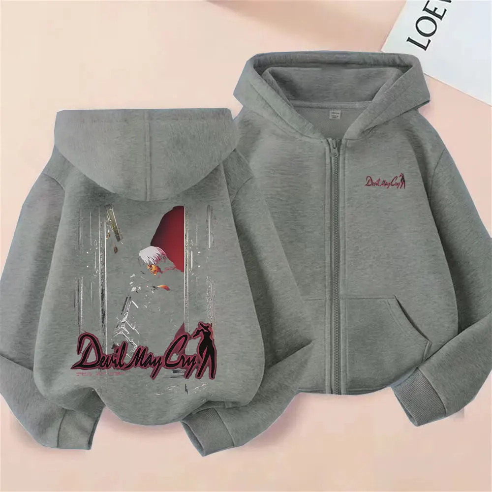 Customization Game Devil May Cry Dante Zipper Hoodie Fans Gift Men Women Vintage Gothic Oversized Zip Up Jacket Male Casual Cosp