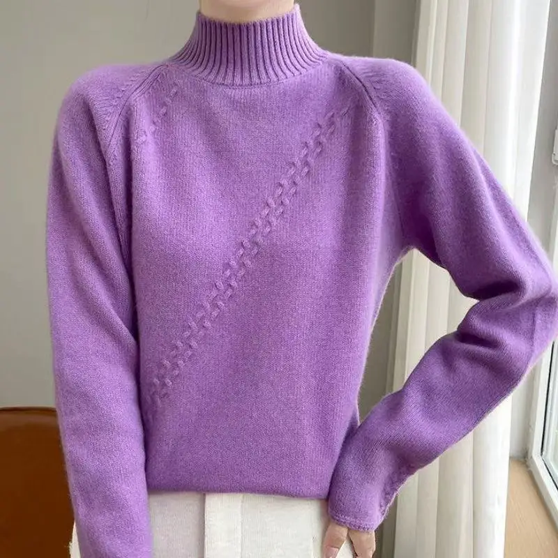 

Women's Sweater Thick Warm Knitwear Top Turtleneck Autumn Winter Pullovers Basic Wear Pulls Femmes Jumper Knit Woman Clothes