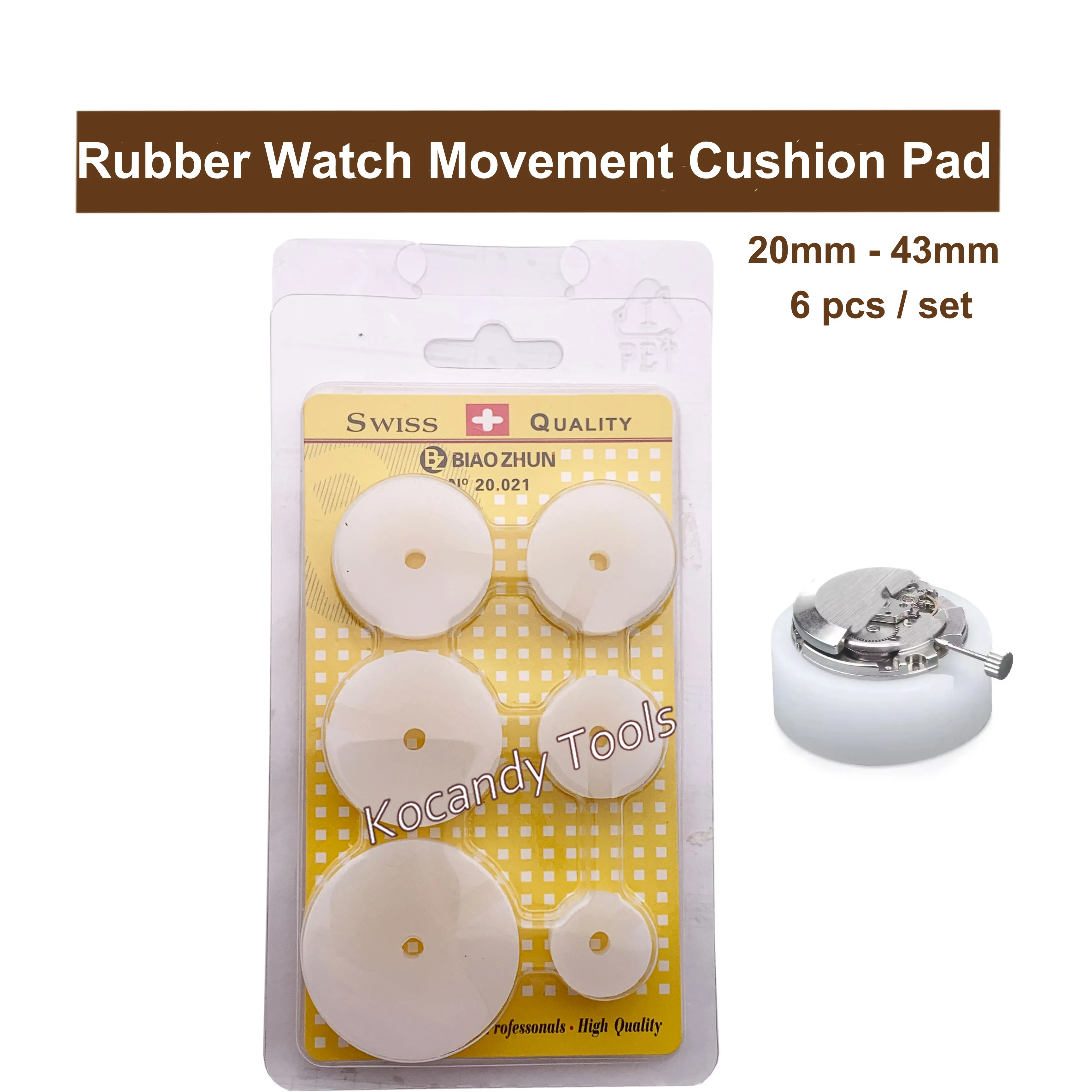 Coussin de protection de mouvement de montre en caoutchouc, 20mm-43mm, 6 degrés d'usure, réparation de montres