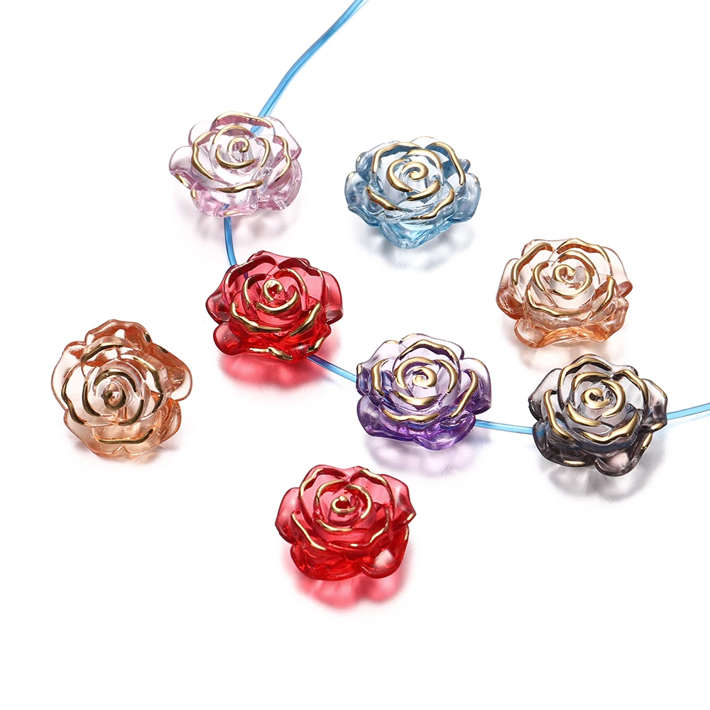 

10pcs/Lot Flowers Shape Beads 19mm Loose Spacer Beads for DIY Bracelet Necklace Jewelry Making Accessories Supplies Wholesale