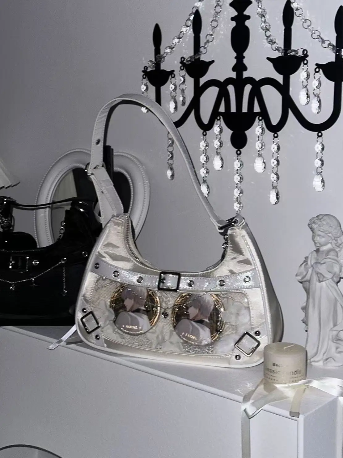 حقيبة نسائية بتصميم أصلي حقائب كتف يومية للطلاب الفرنسيين حقيبة تحت الإبط لحقيبة نسائية #3