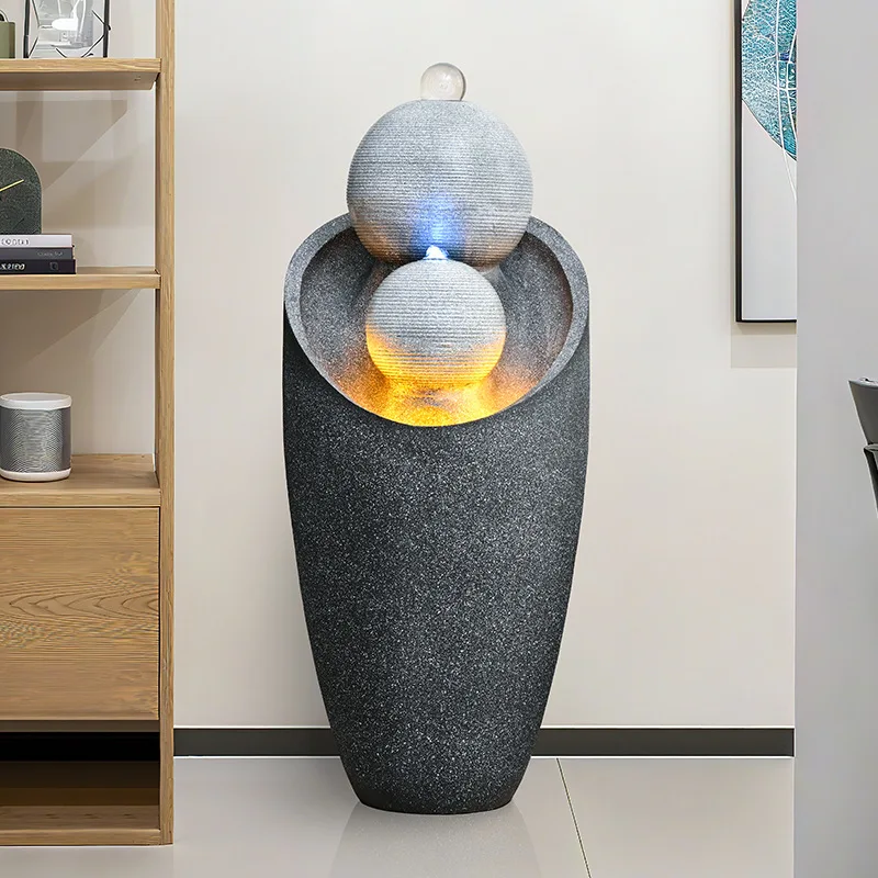 Creative lucky ornament landing rockery flowing water fountain feng shui ball modern simple home accessories opening ceremony