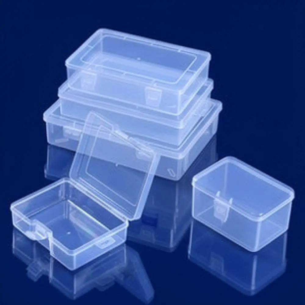 Rectangular PP Organizer Box Durable Storage Bin With Lid For Desk Stationery Fishing Gear Hardware Parts