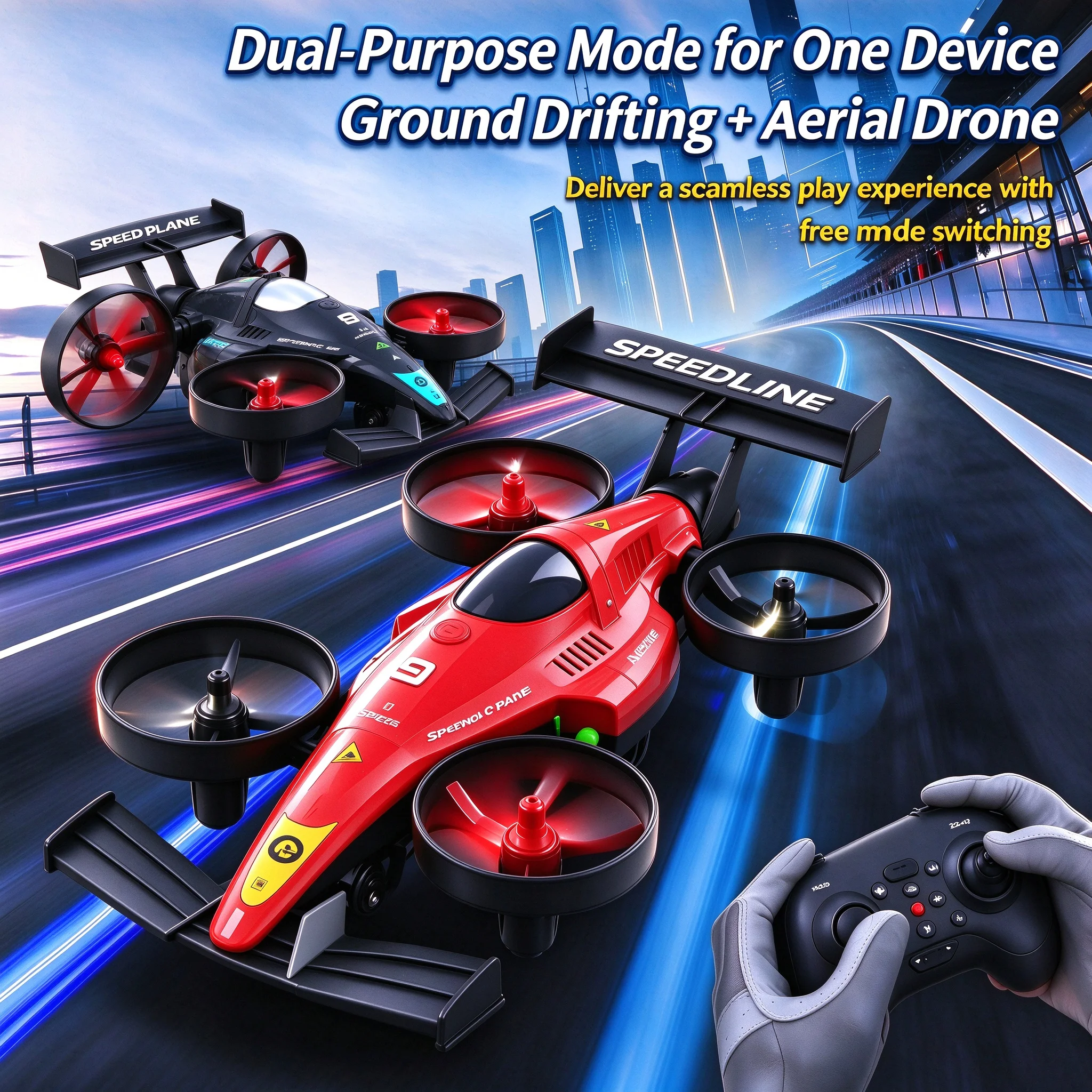 Mini Drone 2in1 Air-Ground Flying Car 2.4G Dual Mode Quadcopter Racing Professional RC Car Children Off-Road Toy Kid Adult Gifts