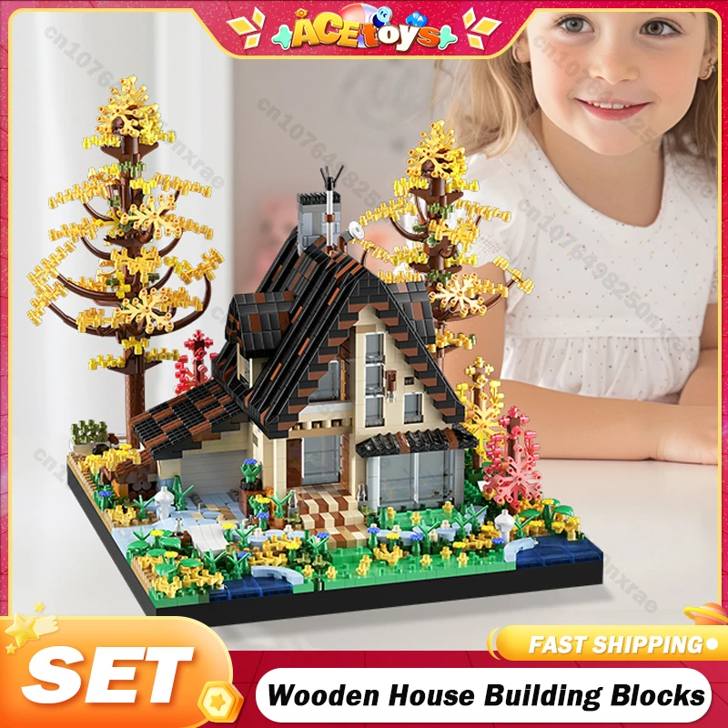 Wooden House Building Blocks 2635stk DIY Micro Assembly Architecture Building Bricks Toys for kids Children Educational Gifts