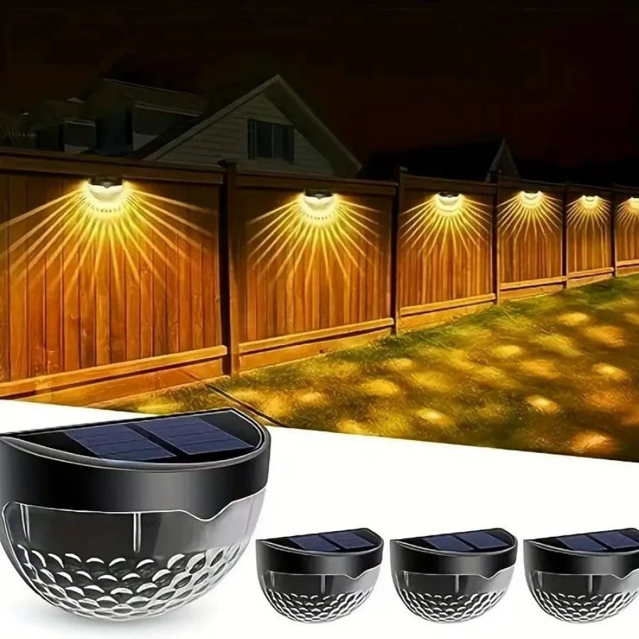 

4PCS Outdoor Solar Garden Light Control Induction Energy Saving Waterproof Garden Wall Light for Courtyard Fence Decor Lighting