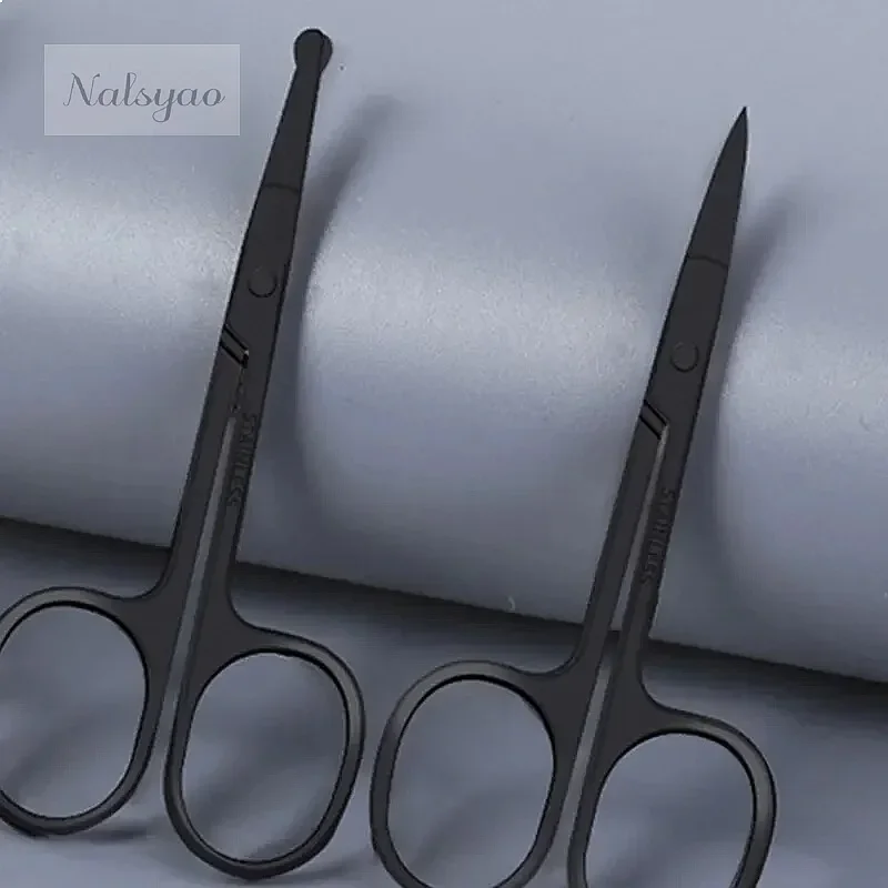 Stainless Steel Nose Hair Trimmer Scissors Ear Eyebrow Fine Shears For Personal Care Facial Hair Grooming