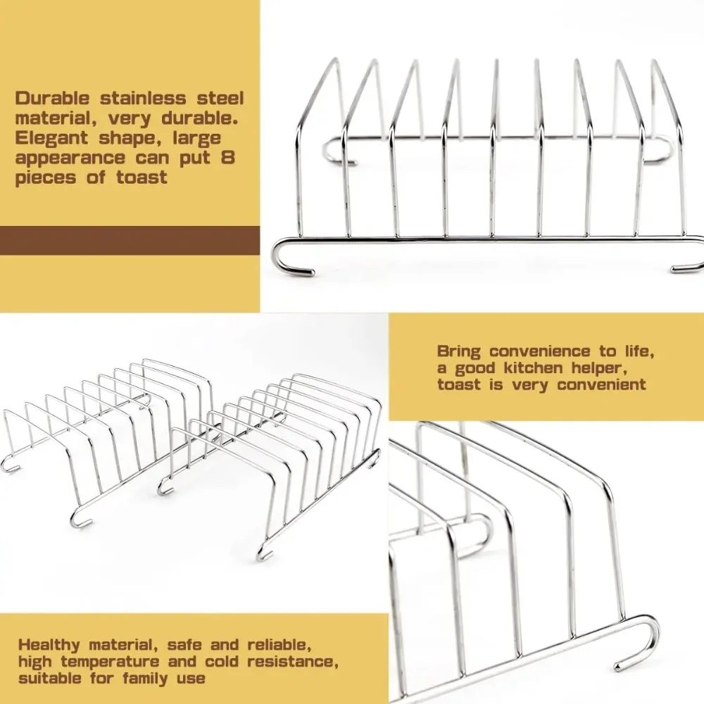 Toast Bread Rack Stainless Steel Cutting Board and Plate Storage Rack Cooling Grid Bread Rack Air Fryer Accessories Kitchen Tool