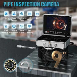 Sewer Pipe Inspection Camera with 512HZ Drain Locator Auto Self Leveling DVR Video Industrial Endoscope 9