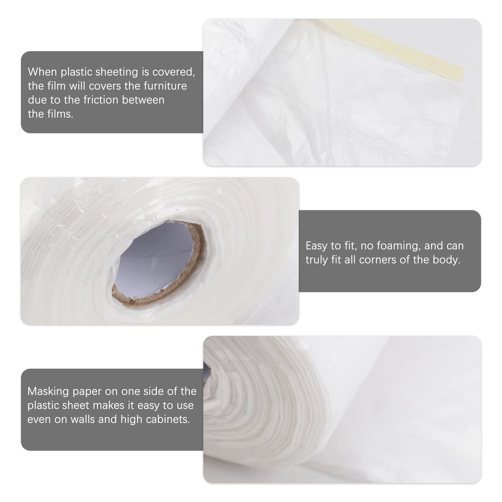 

1pc Spray Painting Film 1100Mm X30M White Khaki Waterproof Protective Cover For Wall Cabinet Furniture Renovation Masking Tape