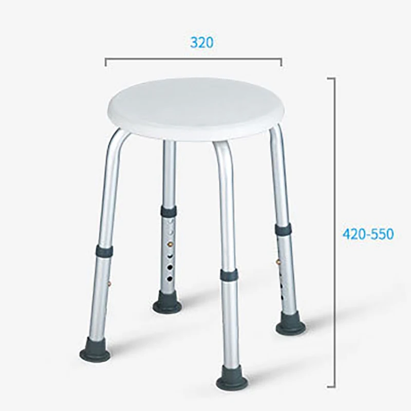 

High Quality Round Top Aluminum Alloy Frame 360 Degree Shower Bathroom Seat Chair Shower Bench Stool