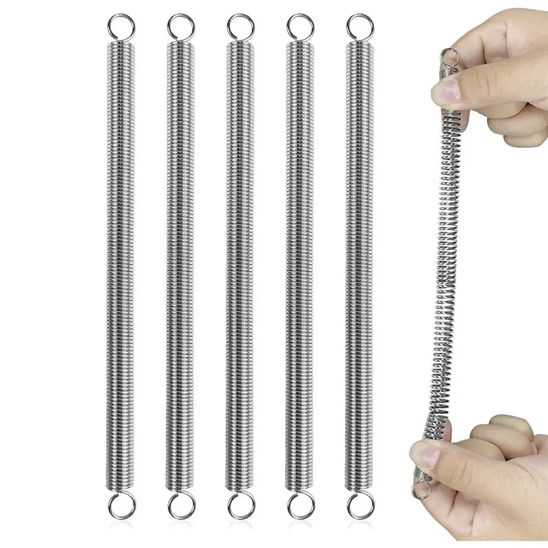 [NEWA76K!】 Extension Springs 3/8In X 6-1/2In,0.047In Spring Steel Double Hooks For Mechanical Repair Industrial Garage Door DIY
