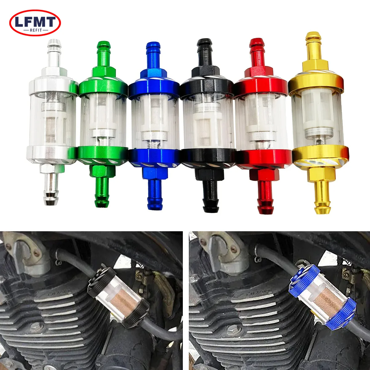 

8mm Motorcycle Gas Fuel Gasoline Oil Filter Car Replacement Fuel Filter for KTM Honda Kawasaki YAMAHA SUZUKI Husqvarna Motocross