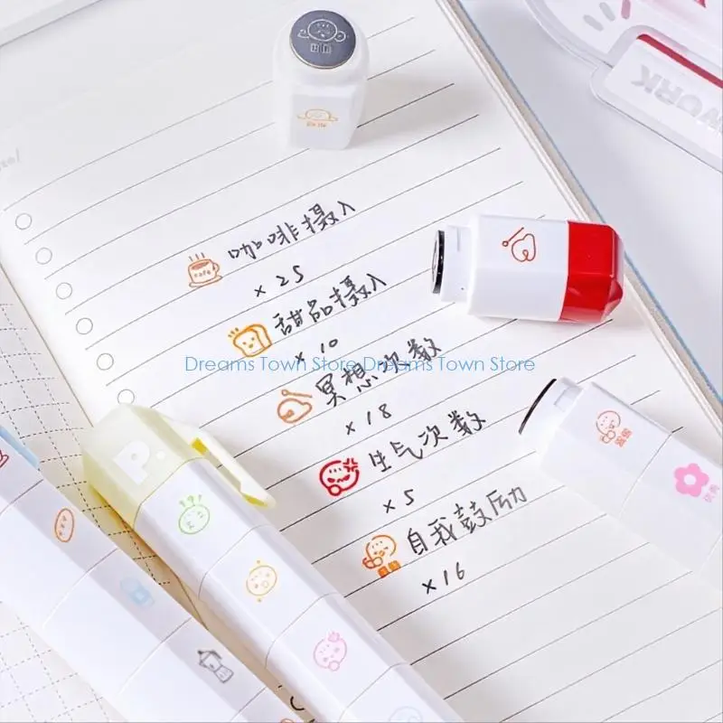  Multi Pattern Stamp Pen Multifunctional ABS Stamp Pen For Notebook Planner Diaries Journal Scrapbooking Decoration