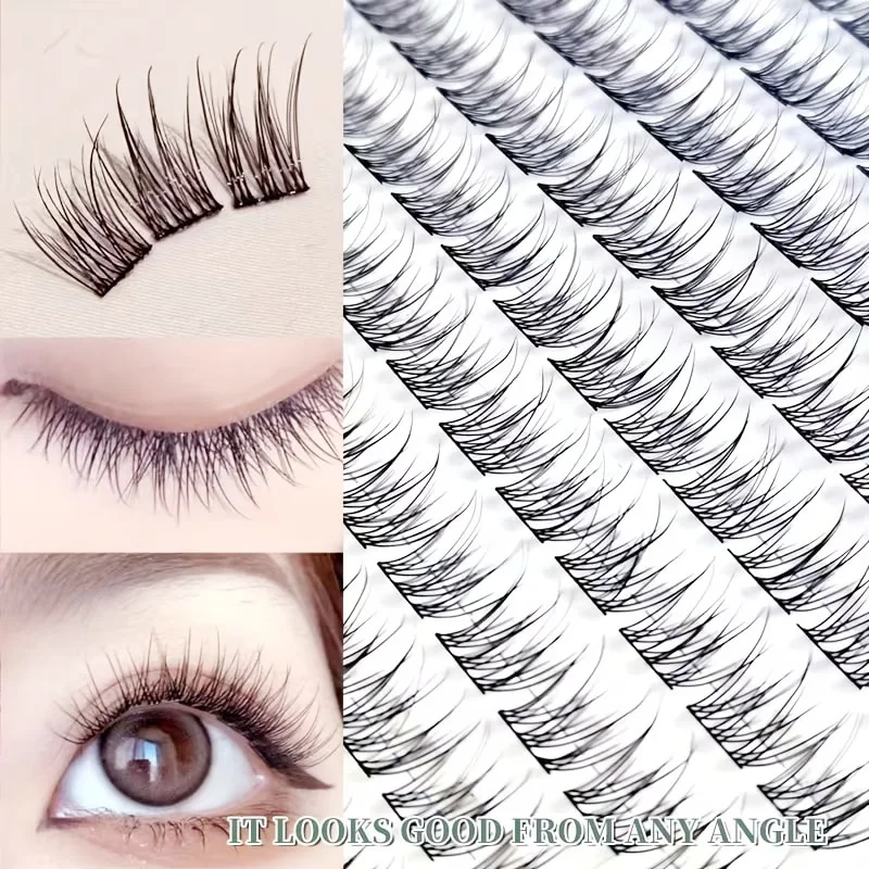 384 Weiche & Leichte Fischschwanz-Einzelwimpern - Wiederverwendbar, D-Curl, 10-12mm - Perfekt für Tägliches Make-up, Alltägliche Wimpernverlängerung – Detail 8