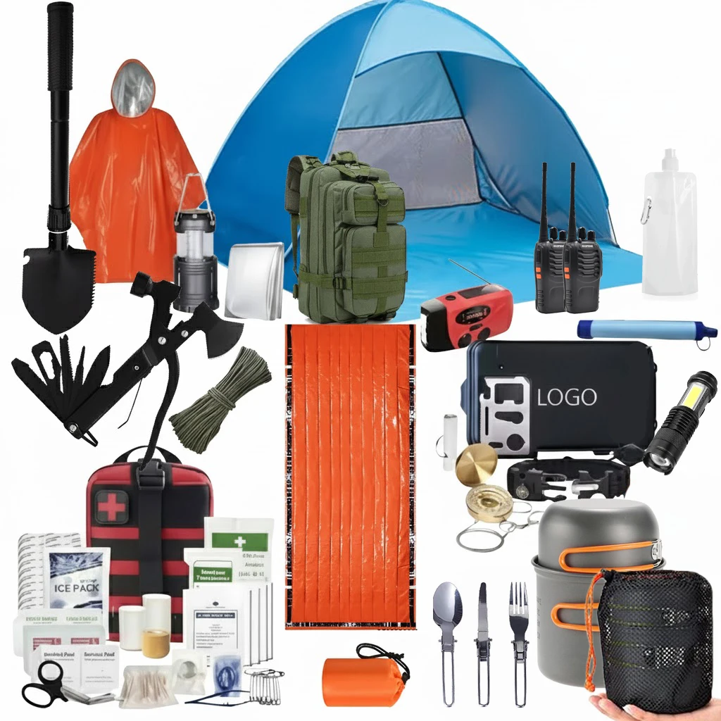New Upgrade 50 in 1 Emergency Survival First Aid Kit Wilderness Camping Adventure Earthquake Large Hiking Backpack Survival Kit