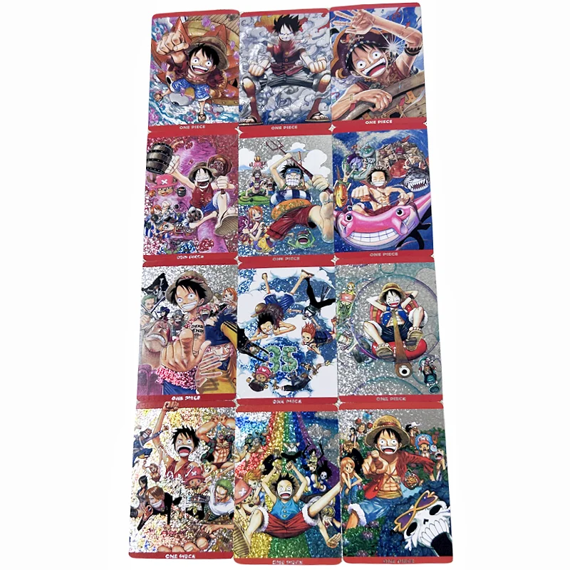 12Pcs/Set ONE PIECE Anime Card Monkey D Luffy Nami Sanji ACG Classic Series Self Made Collection Random Flash DIY Card Small Set