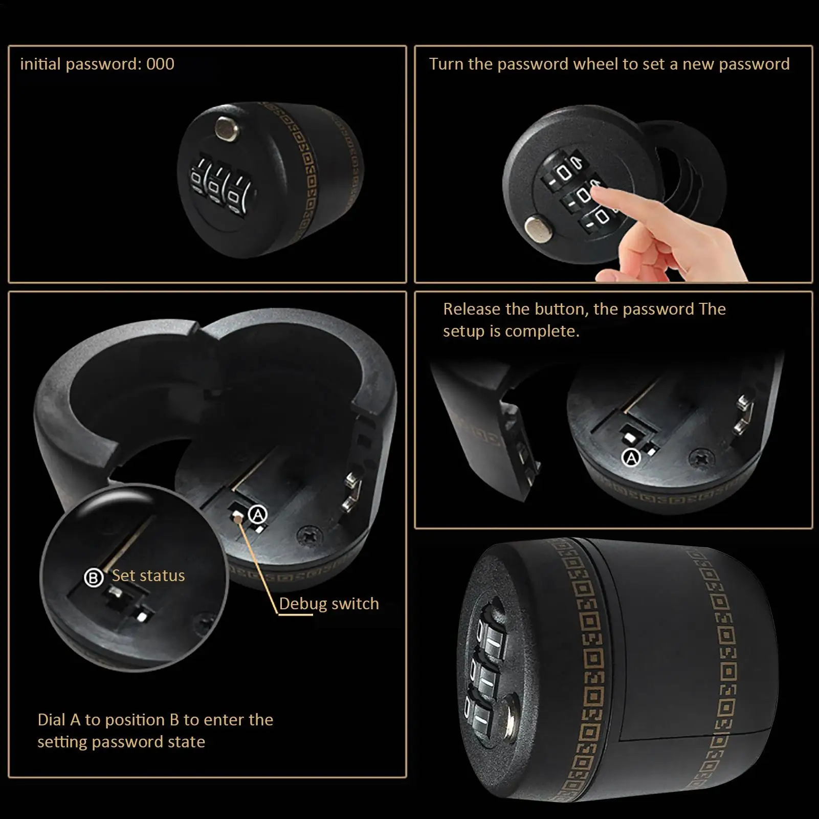 wine Bottle Password Lock Combination Lock Wine Stopper Not exposed to children lock Wine cover lock Wine bottle lock