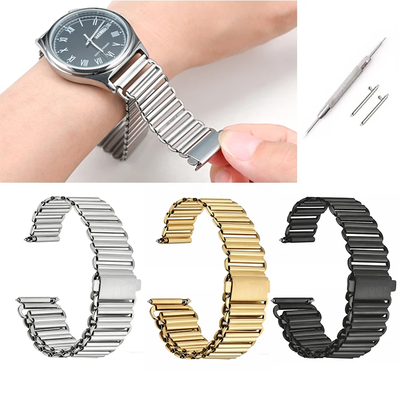 Edelstahl-Uhrenarmband-Schlaufe 12/14/16/18/20/22mm Schnellverschluss Herren Damen Mode Metall Ersatz-Armband für Huawei