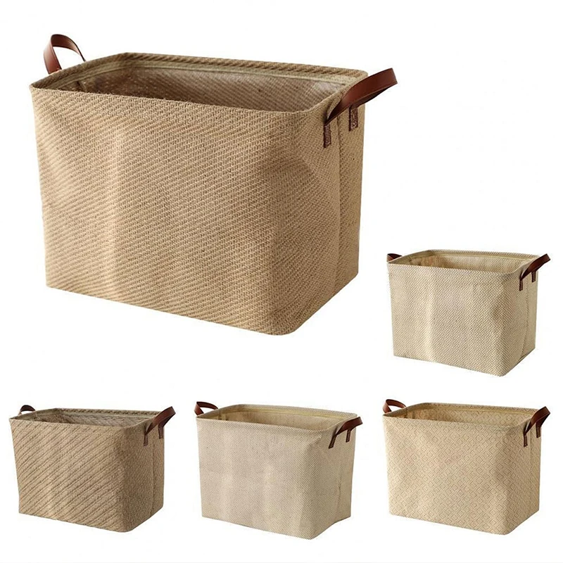 

Laundry Hampers Natural Jute Sundries Toys Storage Basket Large Home Dorm Underwear Socks Laundry Bag Wardrobe Organizer