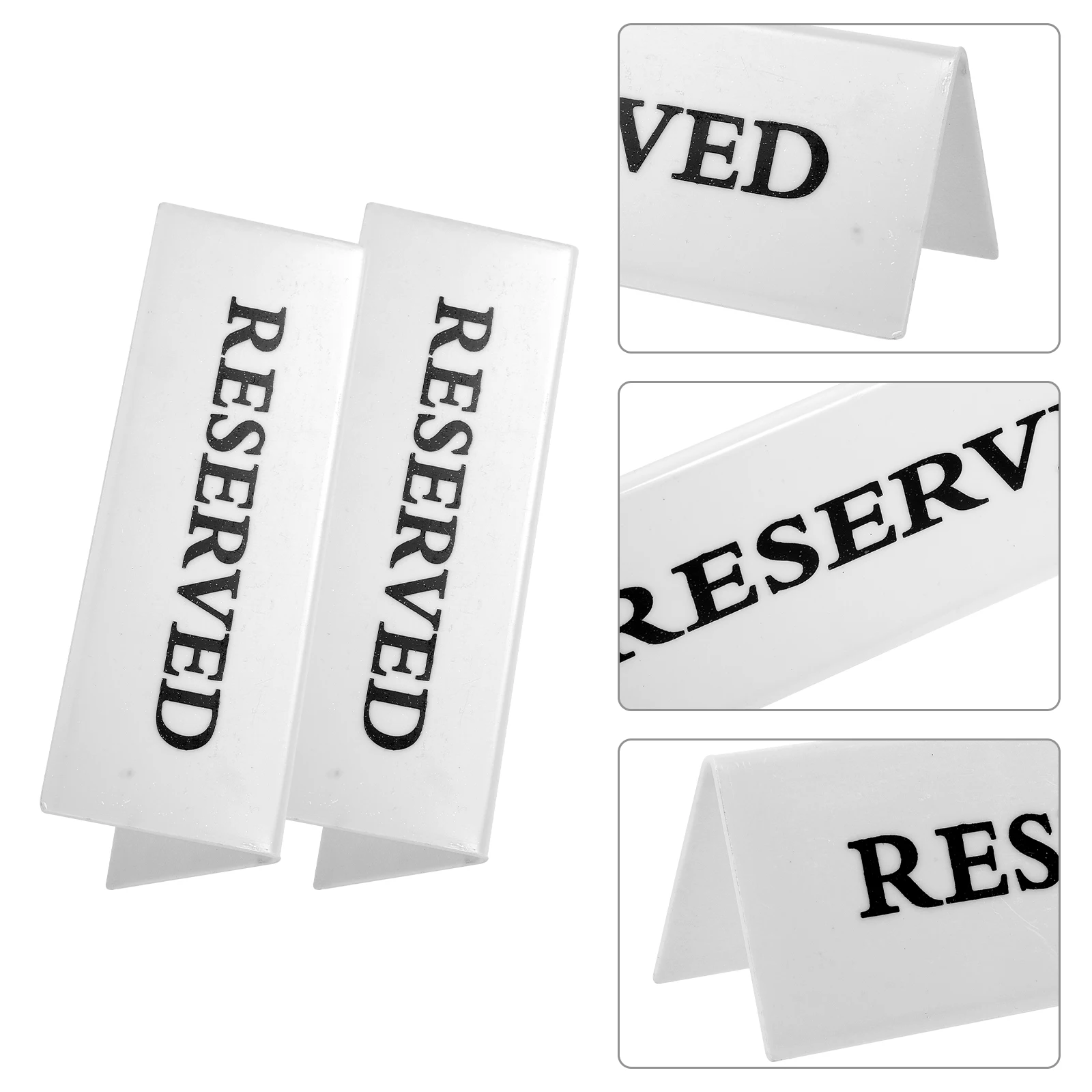 

2pcs No Smoking Sign 15x5cm Black Acrylic Reserved Table Signs for Wedding Banquet Restaurant Hotel Seating Arrangement Marker
