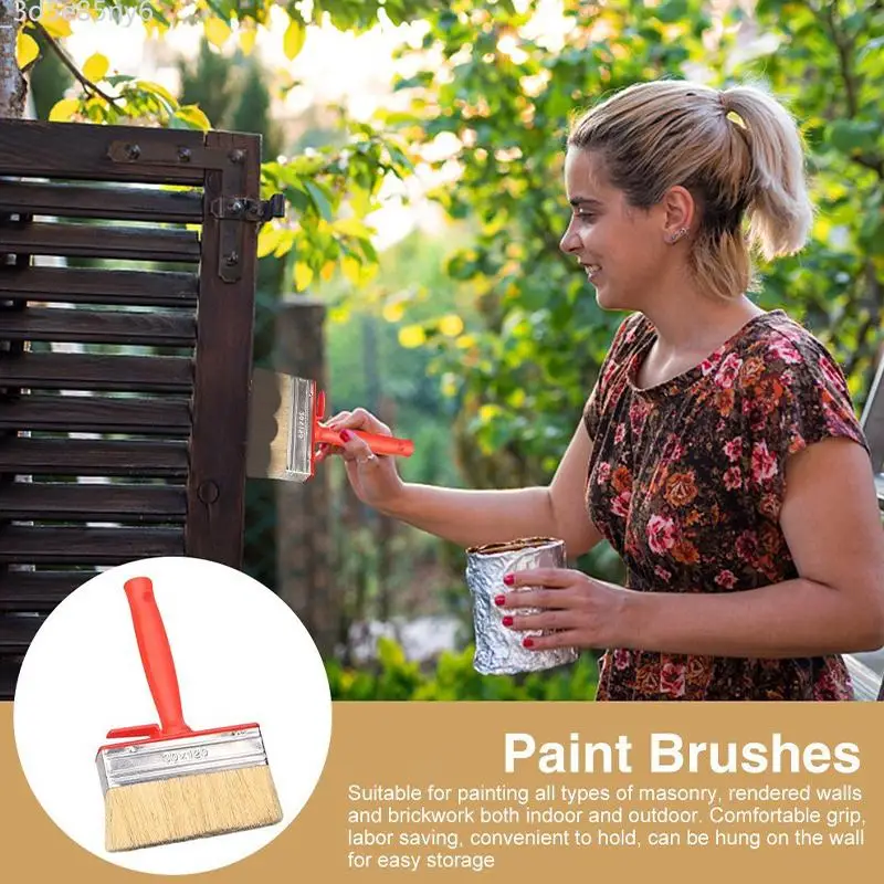 Smooth Flat Head Paint Brush For Painting Walls Labor Saving Hand Tools Limewash Brush.