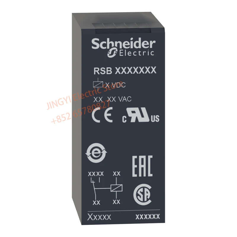 Schneider Original RSB2A080M7 small relay,2 C/O - 220 V AC - 8 A RSB connector type intermediate relay - no test button 2NO+2NC