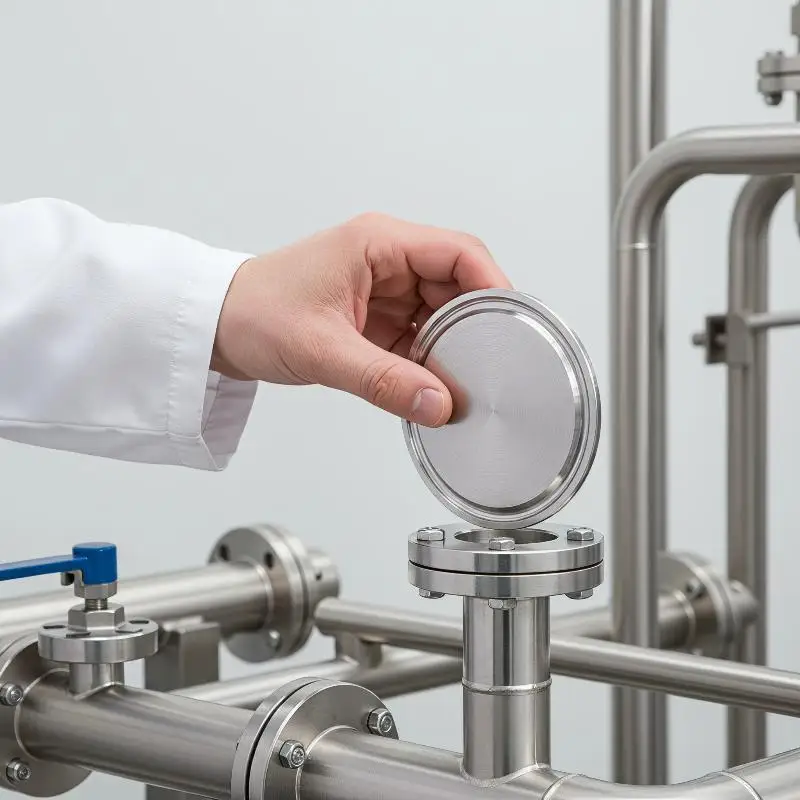 304 Stainless Steel Clamp Ferrule Sanitary End Cap Fitting O/D 25.4-155mm Smooth Surface for Food Beverage Pipe Connections