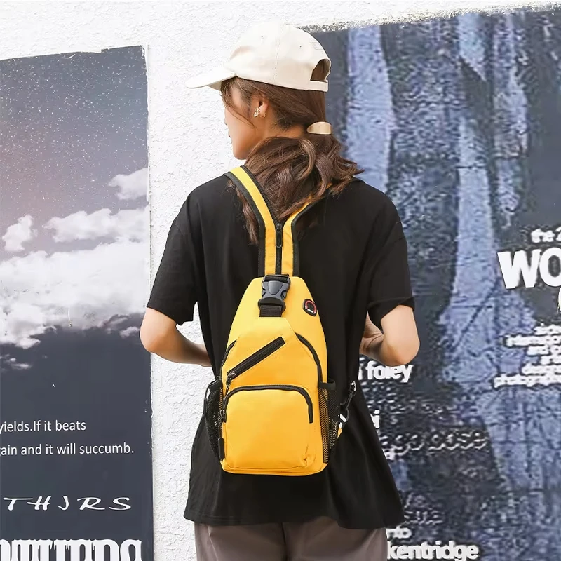 Bolsa de Peito Casual com Múltiplos Bolsos, Bolsa Transversal de Moda para Homens e Mulheres, Mochila Impermeável para Viagens Diárias