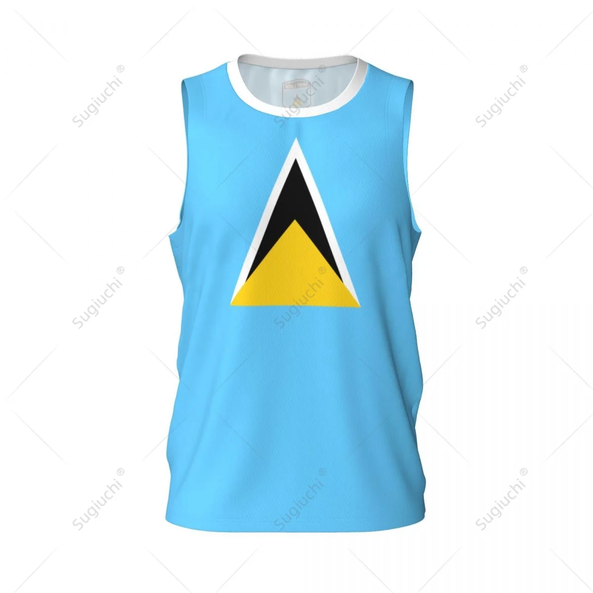 Saint Lucia Flag Men Basketball Sports Jersey Running Fitness Multifunction Sleeveless tshirt Exclusive Custom Name Nunber