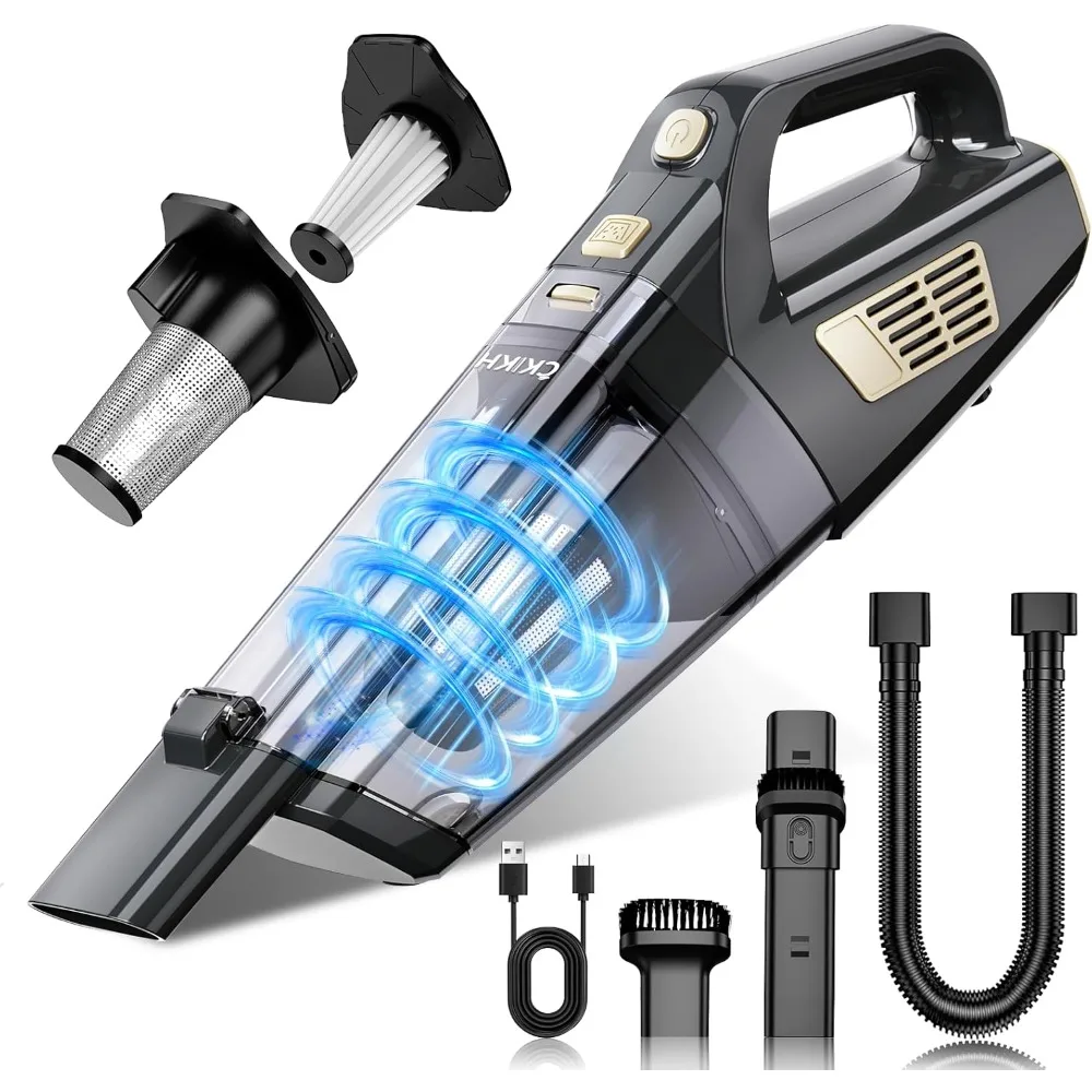 

Handheld Vacuum Cordless, 15000PA Strong Suction Hand Held Car Vacuum Cleaner Portable with Multi-Nozzles & Washable Filter, Lig