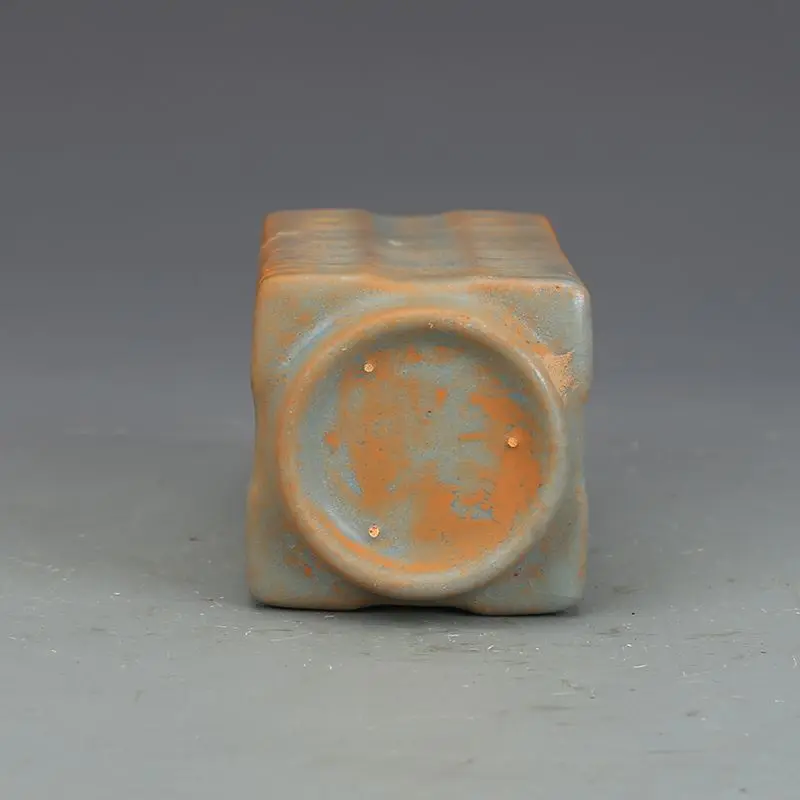 Old Tibetan Song Dynasty Ru Kiln Pink Cyan Glaze Cong Style Bottle Antique Porcelain Collection Rare Chinese Antique
