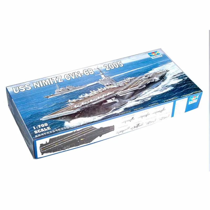 Trumpeter 1/700  05739 Scale USS Nimitz CVN68 Aircraft Carrier 2005 Military Ship Toy Hobby Assembly Plastic Model Building Kit