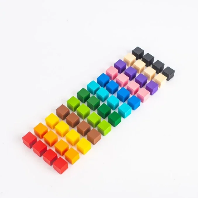 50Pcs/lots 10mm Wood Cubes Colorful Dice Chess Pieces Right Angle For Token Puzzle Board Games Early Education