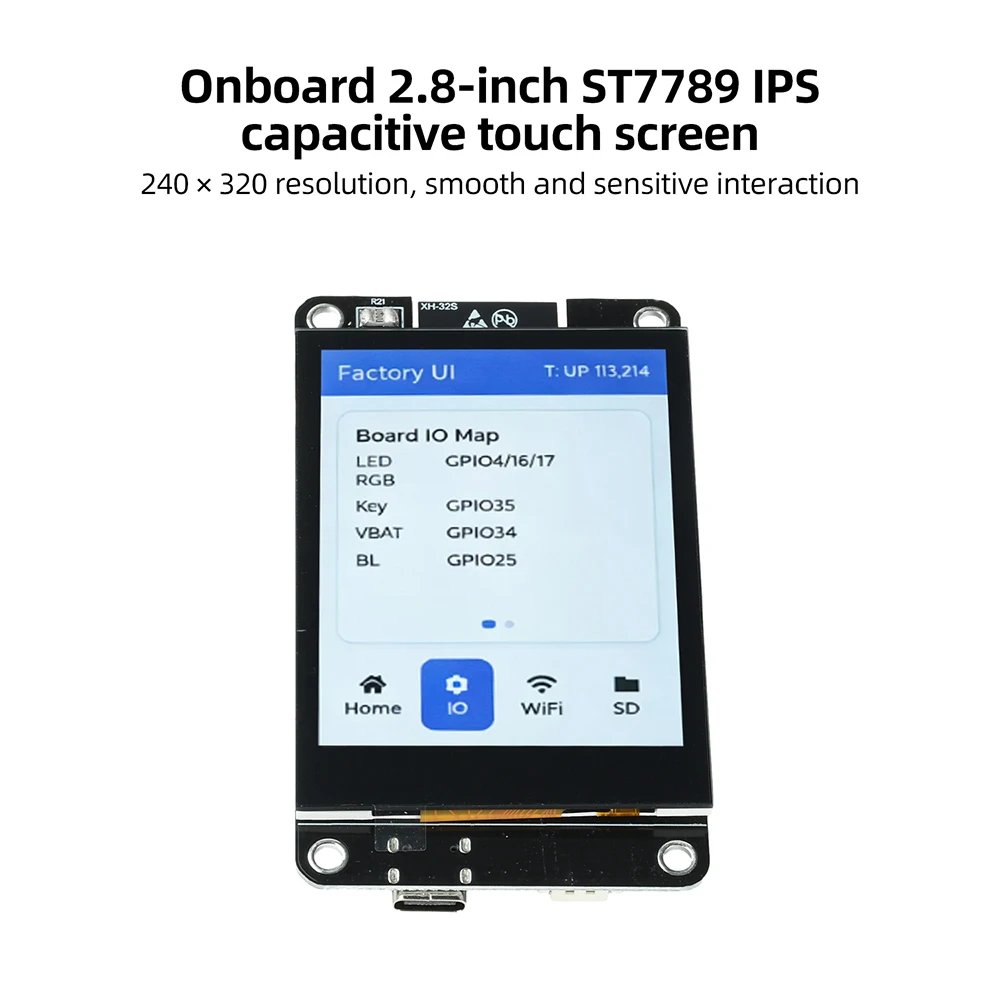 ESP32 WiFi BT Development Board CST816D Capacitive Touch Chip CH340C Lot Development Board 2.8