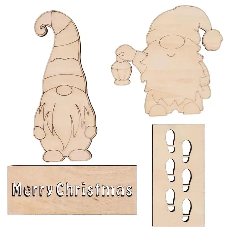 Weihnachtsschablonen, Weihnachts-Fußabdruck, Zwerg-Schablonenvorlagen, wiederverwendbares Holzschild, Dekor, Farbschablonen für Veranda, Fenster, Wand